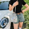 Cross-border women's bags, sequined bags, street fashion, shiny and stylish bucket bags, women's crossbody bags, mobile phone shoulder bags, women's bags, tote bags, handbags, hand-held crossbody bags, fringed women's bags, shoulder handbags, sequined bags Application Scenario